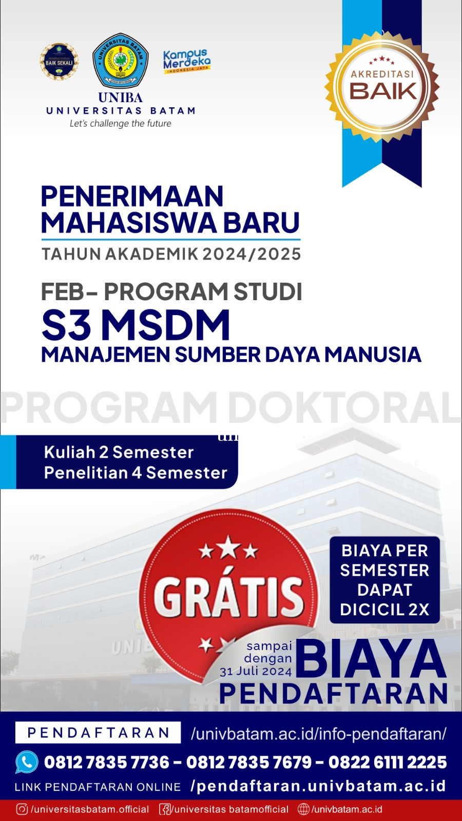 Penerimaan mahasiswa baru tahun akademik 2024/2025